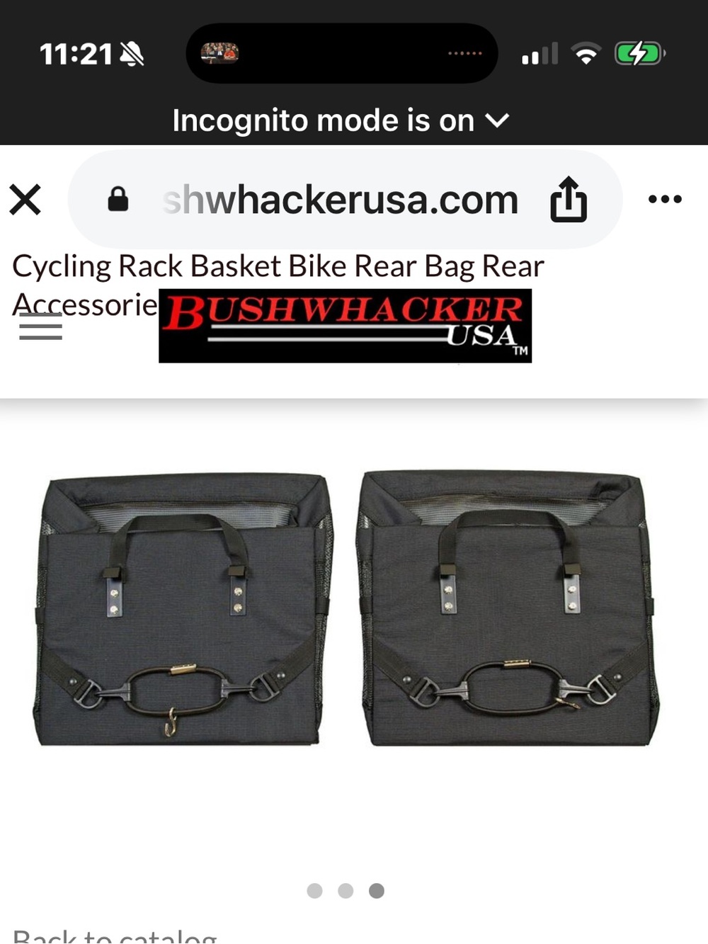 Bushwhacker USA Set hNEW Black Rear Rack Bike Pannier Bags (Pair) - Picture 3 of 11